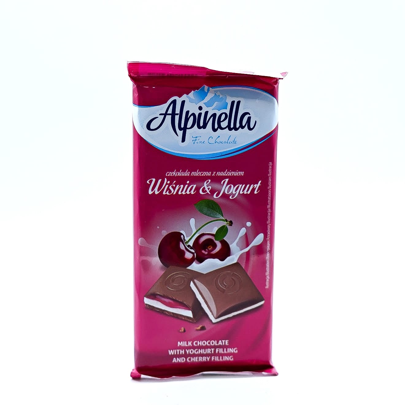 Alpinella Шоколад Alpinella Wiśnia & Jogurt молочний з вишнею і йогуртом, 100 г