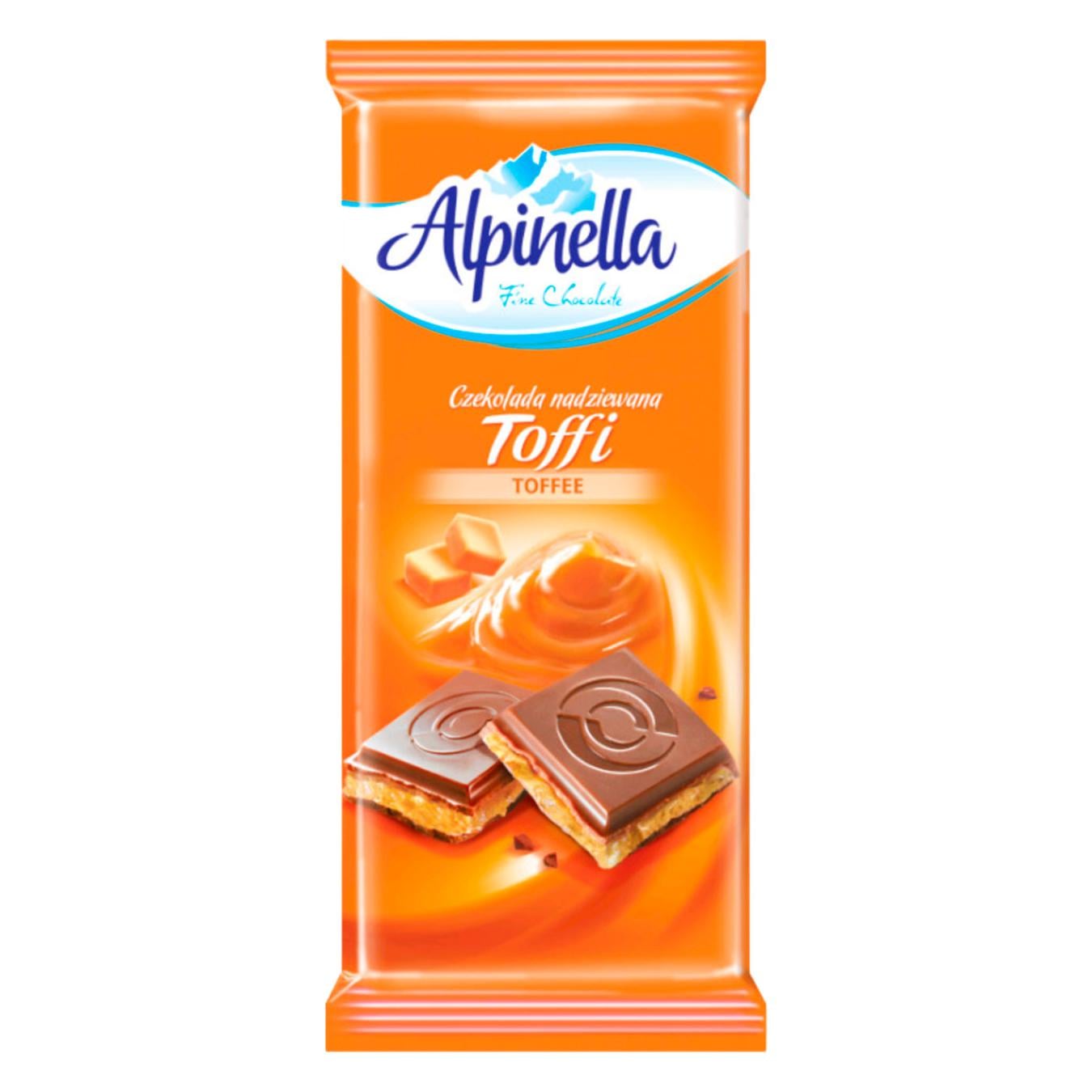 Шоколад молочний Alpinella з начинкою Тоффі 90 г