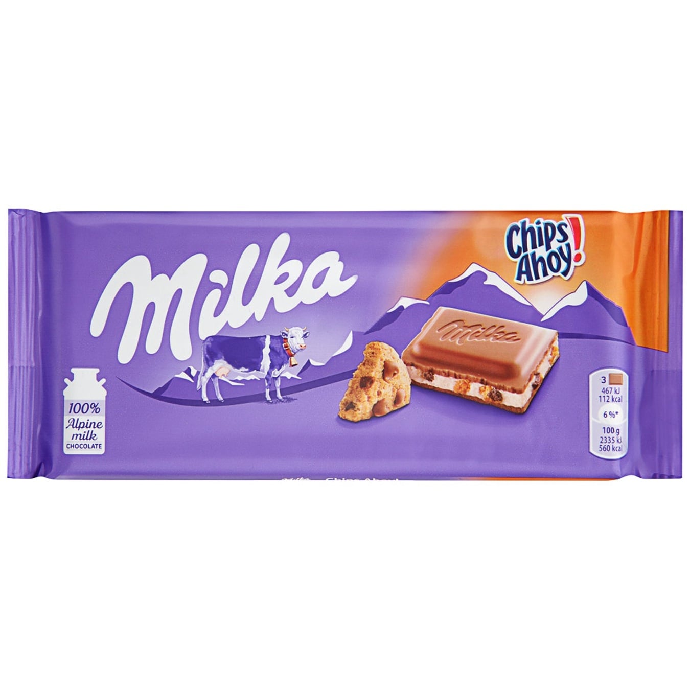 Шоколад молочний Milka & Chips Ahoy! з начинкою, 100 г