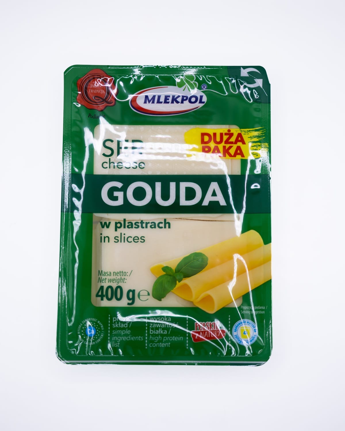 Сир нарізка Гауда Gouda Mlekpol 400g
