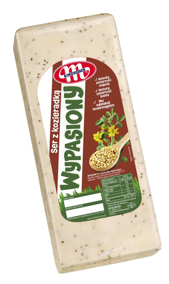 Сир Гауда козератка Млековіта з пажитником Mlekovita Gouda z kozieradka 3kg