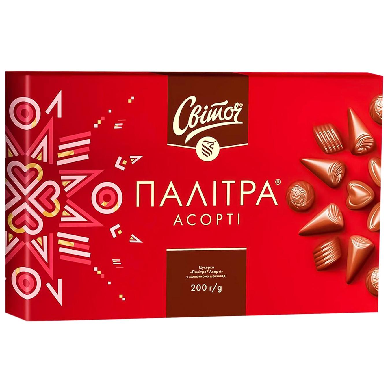 Цукерки Палітка асорті Світоч 200 гр