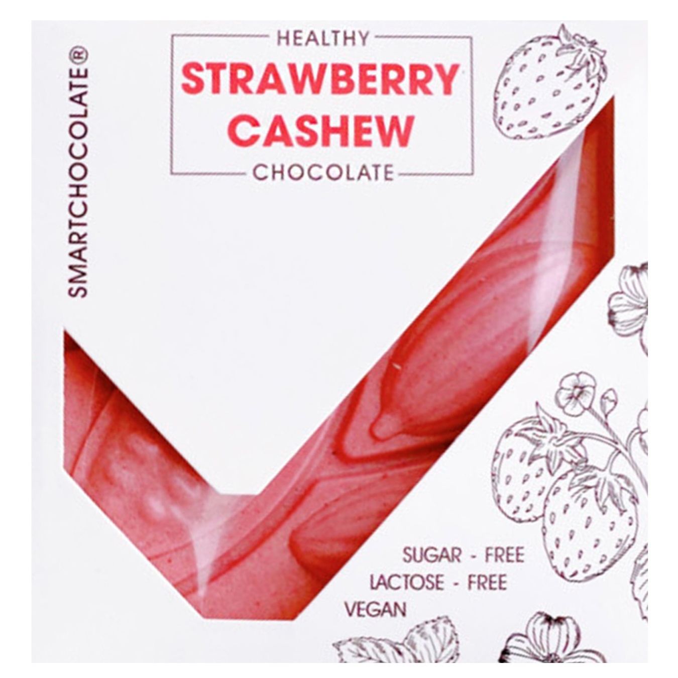 Плитка SmartChocolate® STRAWBERRY-CASHEW, 75г