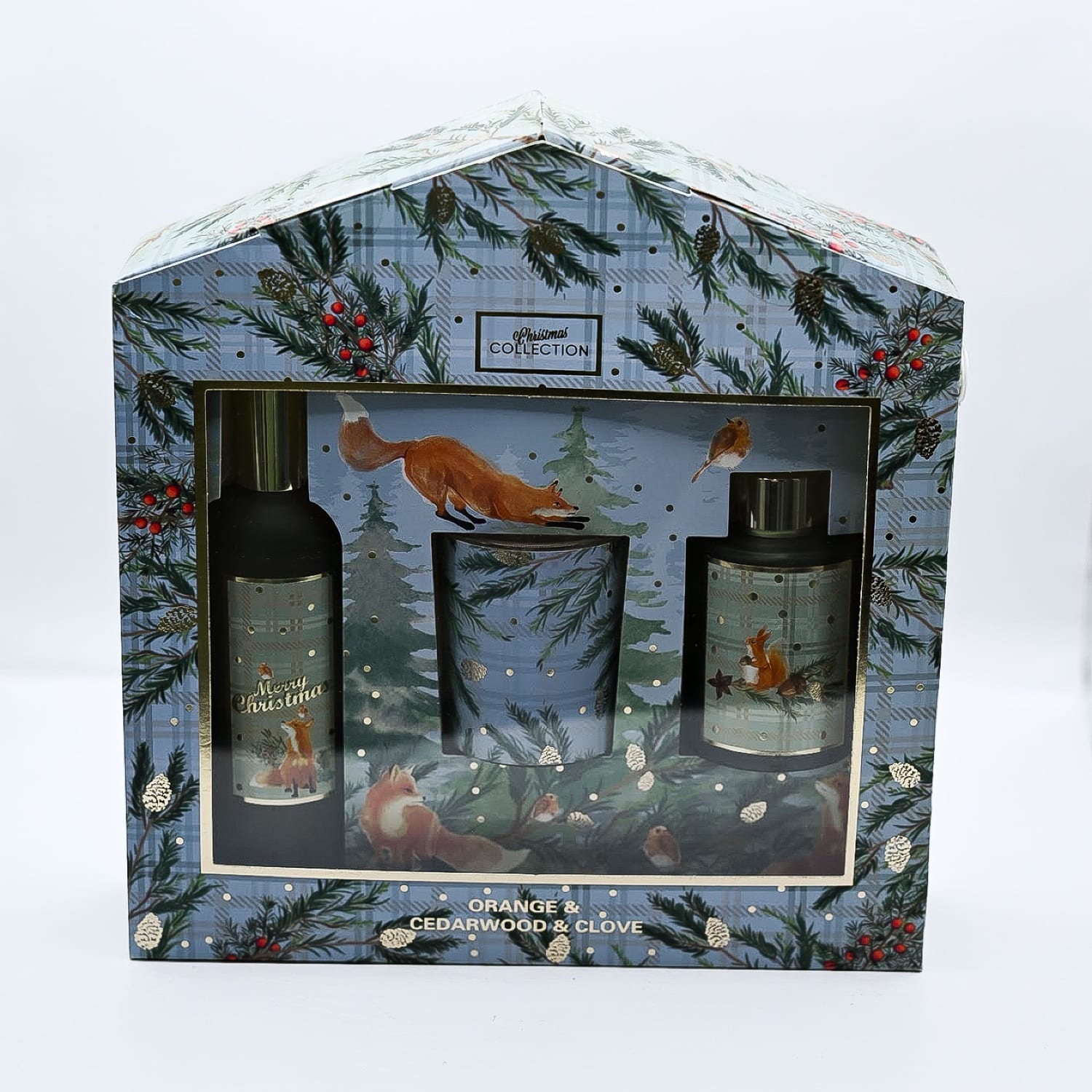 Подарунковий набір для дому «Orange, Cedarwood & Clove» (спрей, свічка, дифузор)