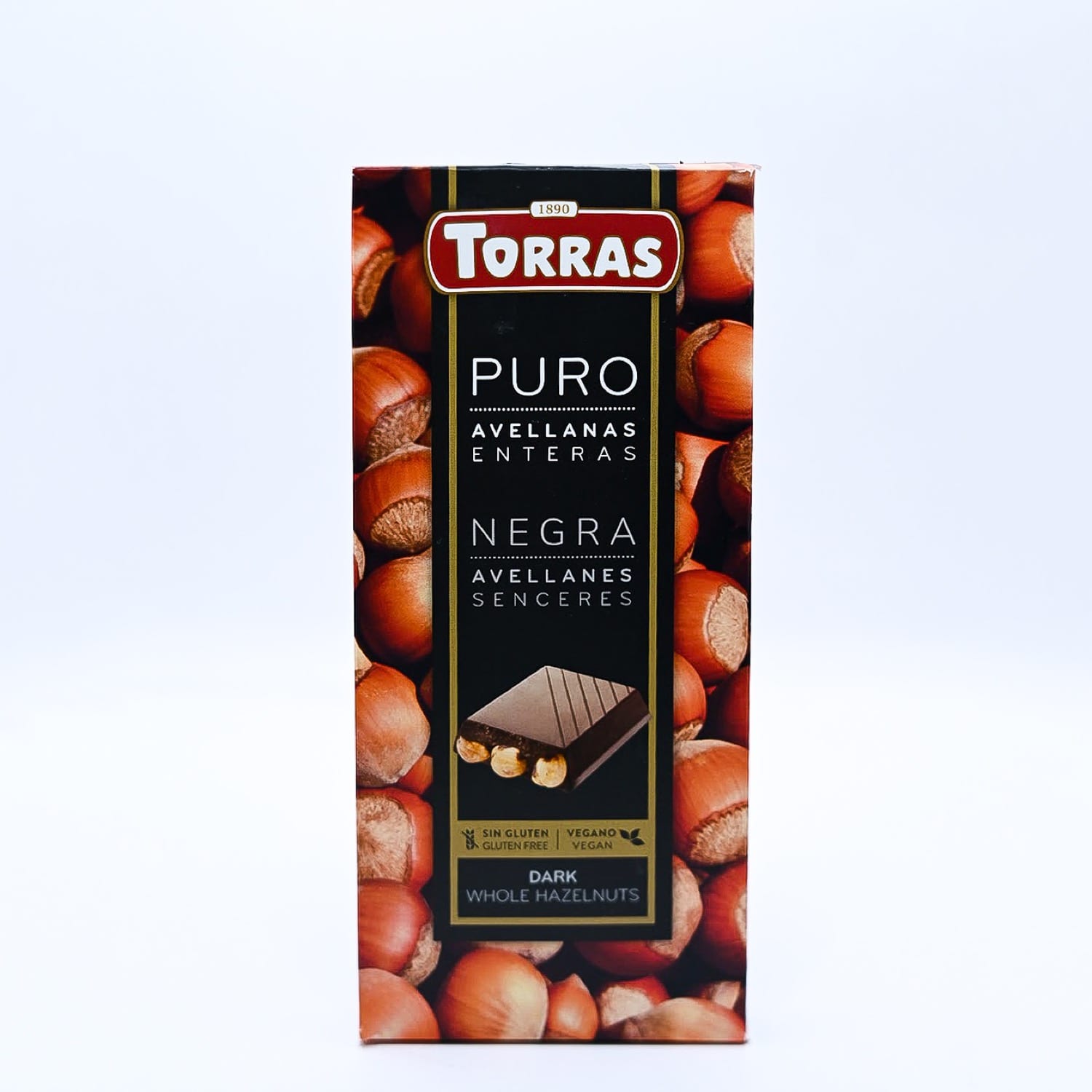 Шоколад чорний Torras Puro з цілим фундуком