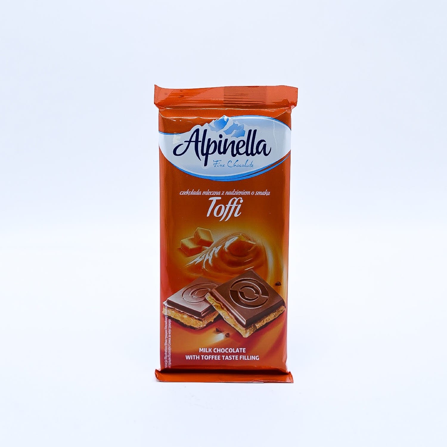 Шоколад молочний Alpinella з карамельною начинкою Toffi