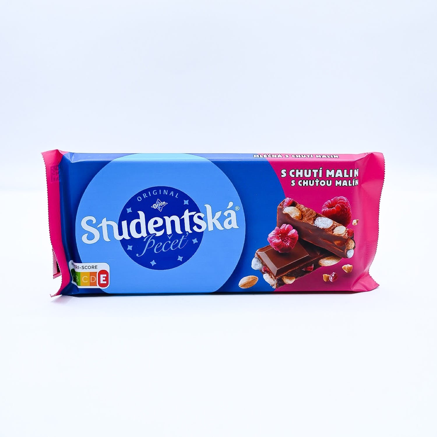 Шоколад молочний Studentska Pecet зі смаком малини