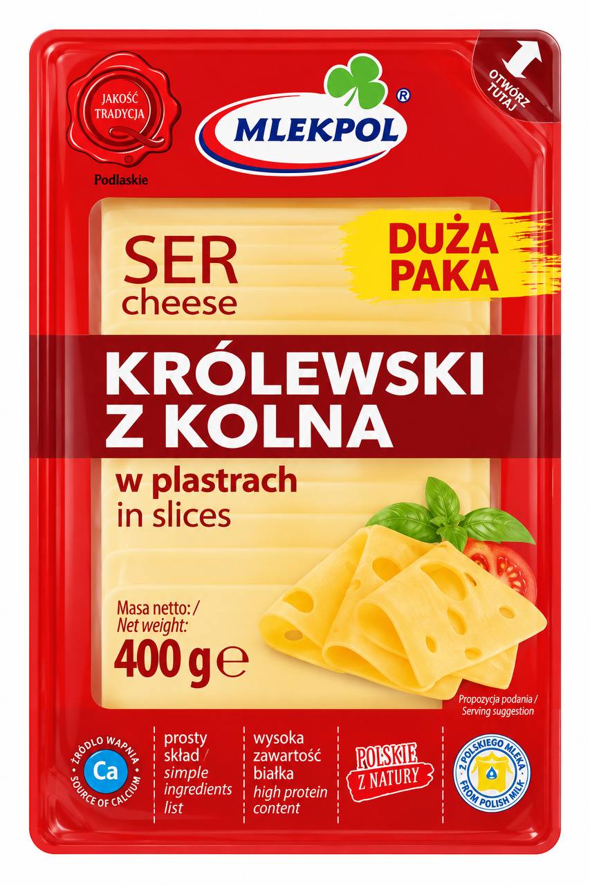 Сир нарізка Королівський Mlekpol Krolewski 400g